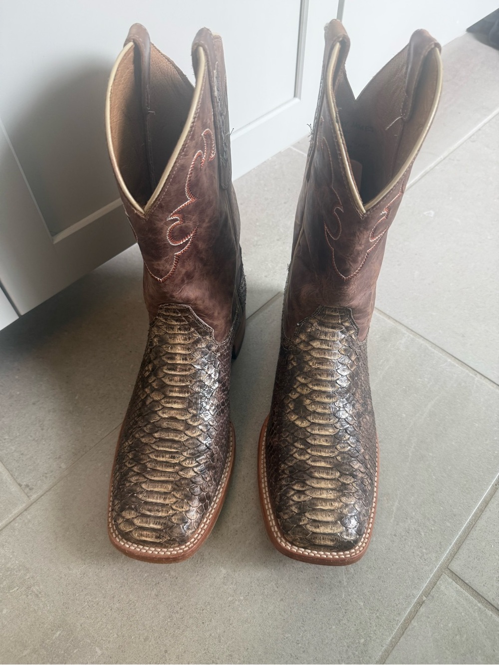 Men's Brown Exotic Leather Cowboy Boots